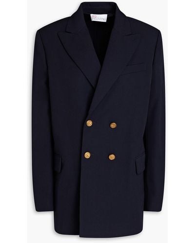 RED Valentino Double-breasted Twill Blazer - Blue
