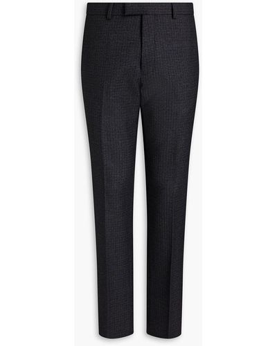 Sandro Slim-fit Checked Wool Pants - Black