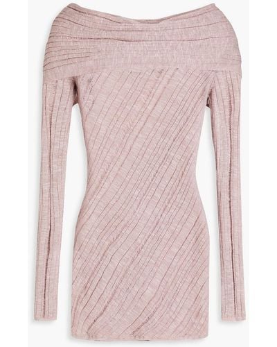 Cult Gaia Off-the-shoulder Ribbed-knit Top - Pink
