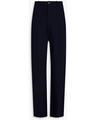 Balenciaga Stretch Wool-crepe Trousers - Blue