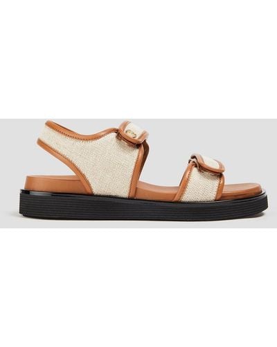 Claudie Pierlot Leather And Canvas Sandals - White