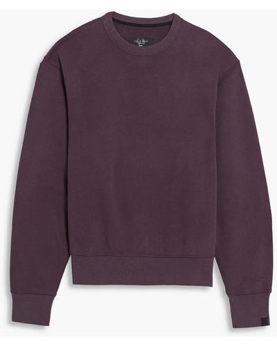 Rag & Bone Icon Organic French Cotton-terry Sweatshirt - Purple
