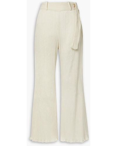 Savannah Morrow Eve Crinkled Cotton-gauze Flared Pants - White