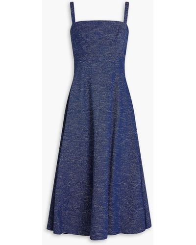Emilia Wickstead Freya Cotton-blend Twill Midi Dress - Blue