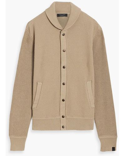 Rag & Bone Dexter Waffle-knit Cotton-blend Cardigan - Natural