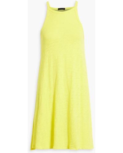 ATM Slub Cotton-jersey Mini Dress - Yellow