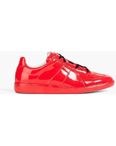 Maison Margiela Replica Faux Patent-leather Trainers - Red