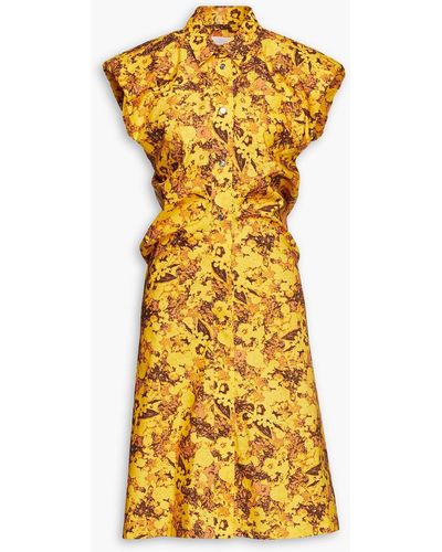 REMAIN Birger Christensen Marika Printed Cotton-poplin Shirt Dress - Yellow