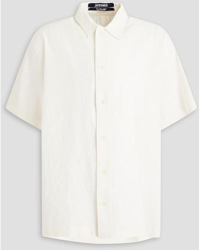 Jacquemus Oversized-hemd aus einer hanf-baumwollmischung - Weiß