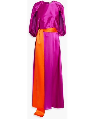 ROKSANDA Milena Cape-effect Silk-satin Maxi Dress - Pink