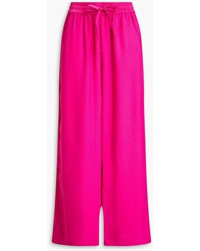 Solid & Striped Satin-trimmed Crepe Track Trousers - Pink