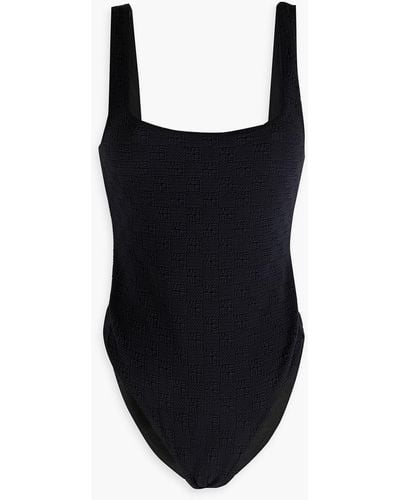 T By Alexander Wang Stretch-jacquard Swimsuit - Black