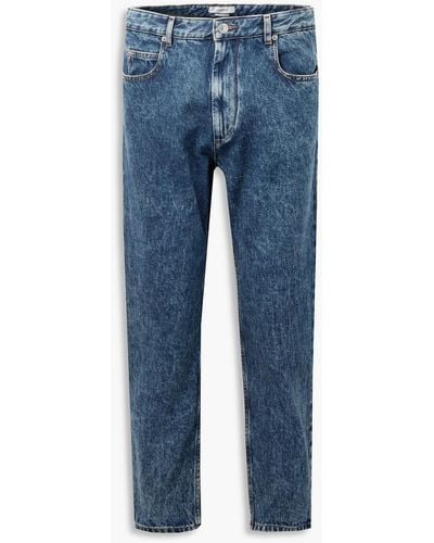 Isabel Marant Neasr Cropped Acid-wash High-rise Straight-leg Jeans - Blue