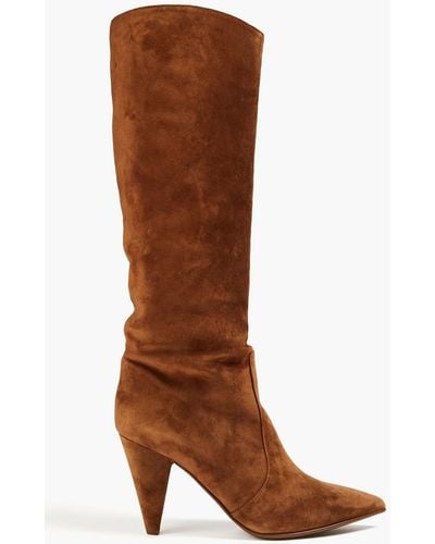 Gianvito Rossi Suede Knee Boots - Brown