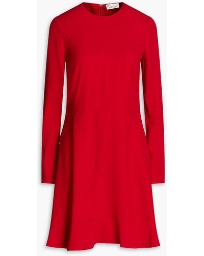 RED Valentino Pleated Crepe Mini Dress - Red