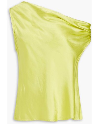 Enza Costa One-shoulder Satin-crepe Top - Yellow