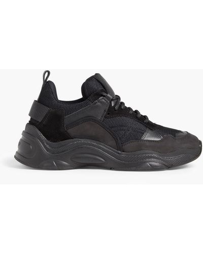 IRO Curve Runner Leather, Mesh And Nubuck Sneakers - Black