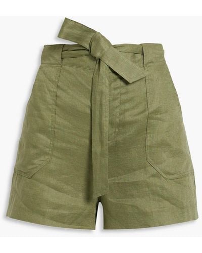 Equipment Taimee shorts aus leinen - Grün