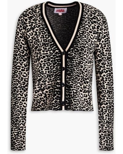 Solid & Striped Leopard-print Knitted Cardigan - Black