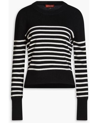Altuzarra Striped Cashmere Sweater - Black