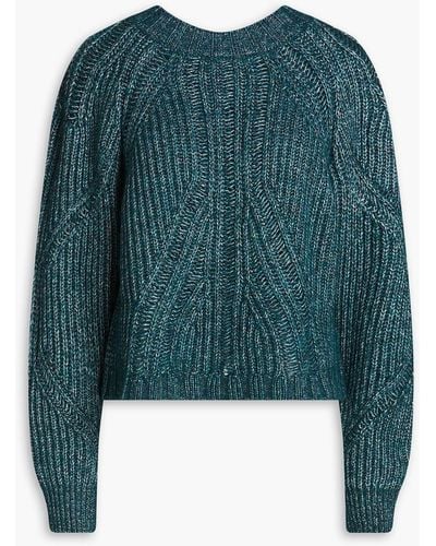 Alberta Ferretti Metallic Ribbed-knit Sweater - Blue