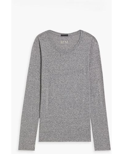 ATM Slub Cotton-blend Jersey Top - Gray