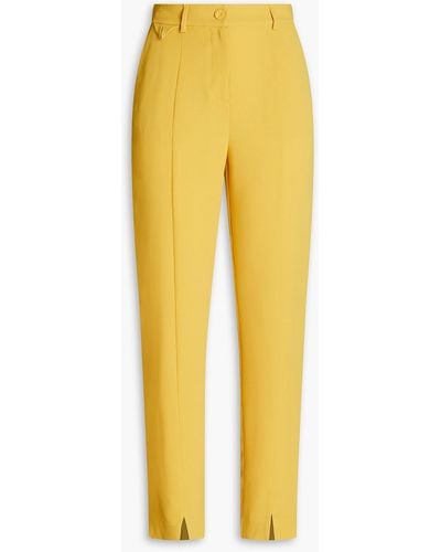 Diane von Furstenberg Wilder Crepe Tapered Pants - Yellow