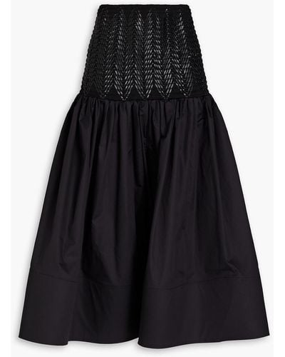 Maticevski Erudite Strapless Shirred Cotton-poplin Midi Dress - Black