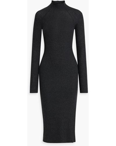 Enza Costa Ribbed Modal-blend Midi Dress - Black