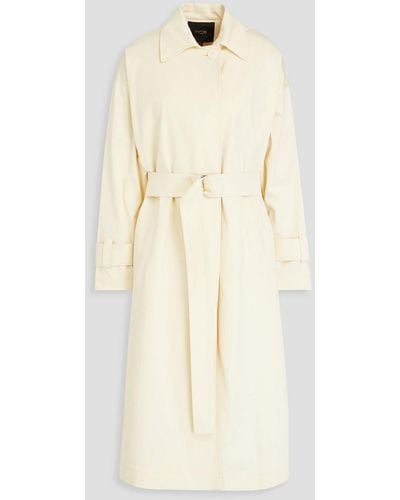 Maje Oversized Cotton-blend Twill Coat - Natural