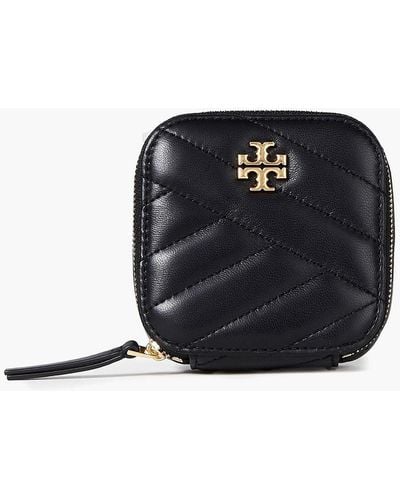 Tory Burch Kira Quilted Leather Cosmetics Case - Black