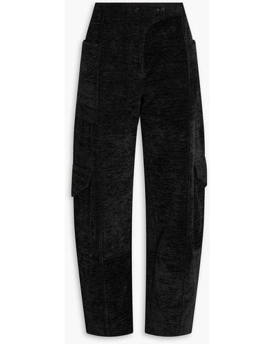 Ganni Chenille Tapered Trousers - Black