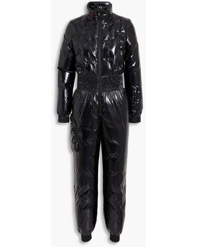Perfect Moment Embroidered Quilted Ski Suit - Black