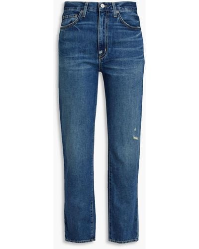 Nili Lotan Hoch sitzende jeans mit geradem bein in distressed-optik - Blau