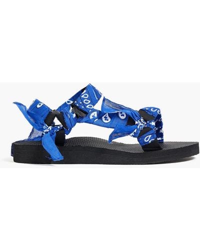 ARIZONA LOVE Trekky Printed Gauze-trimmed Canvas Sandals - Blue