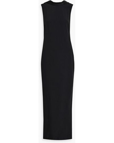 Versace Open-back Draped Crepe Gown - Black