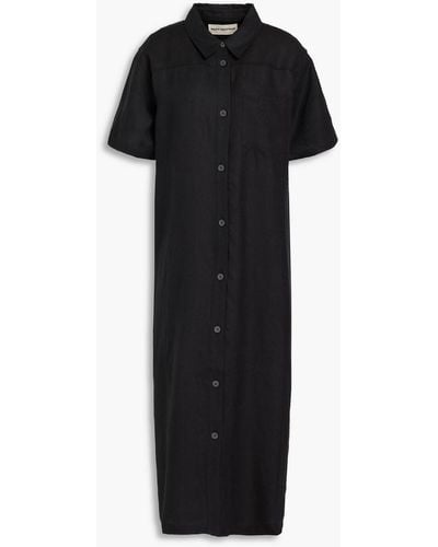 Mara Hoffman Abbie Hemp Midi Shirt Dress - Black