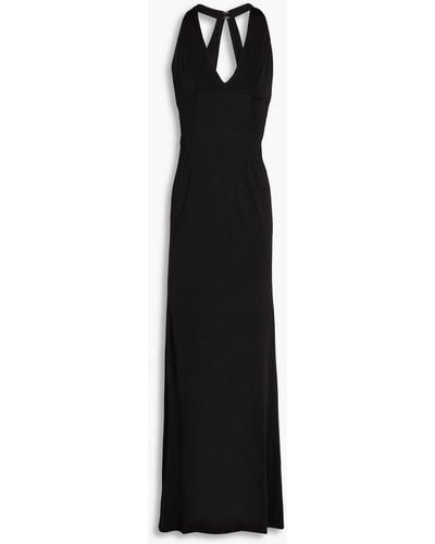 Louisa Ballou High Seas Cutout Stretch-jersey Halterneck Maxi Dress - Black