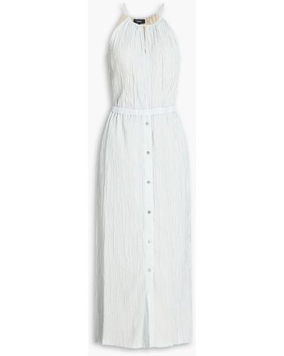 Theory Crinkled Woven Midi Dress - White
