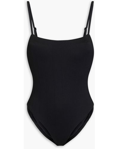 Onia Gabrielle Stretch-piqué Swimsuit - Black