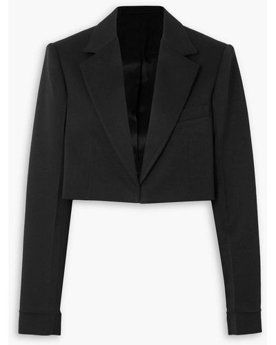 Victoria Beckham Cropped Wool Blazer - Black