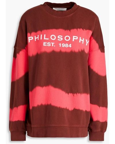 Philosophy Di Lorenzo Serafini Printed French Cotton-terry Sweatshirt - Red
