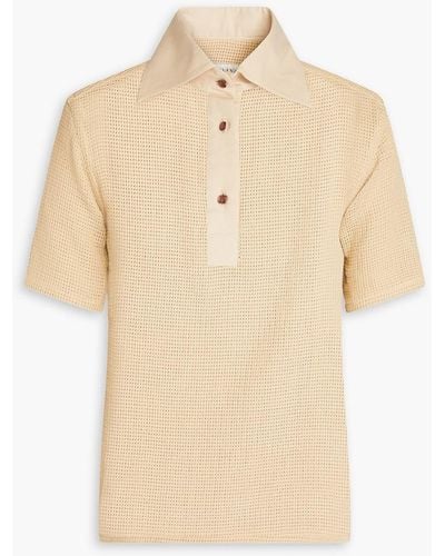 Giuliva Heritage Daphne Open-knit Cotton Polo Shirt - Natural