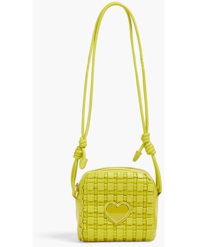 Love Moschino Woven Faux Leather Shoulder Bag - Yellow