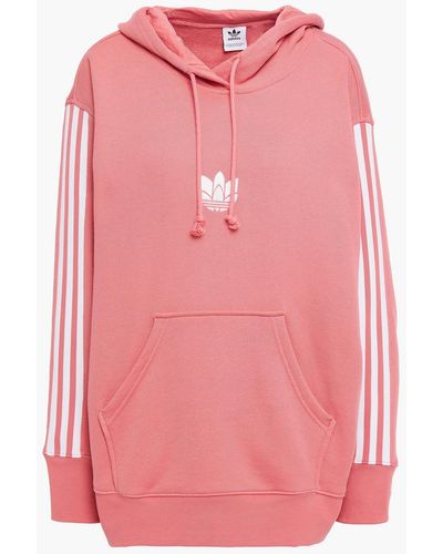 adidas Originals Oversized Embroidered French Cotton-terry Hoodie - Pink