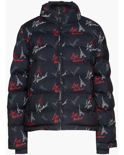 Love Moschino Printed Quilted Shell Jacket - Black