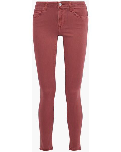 Current/Elliott Stiletto Mid-rise Skinny Jeans - Red