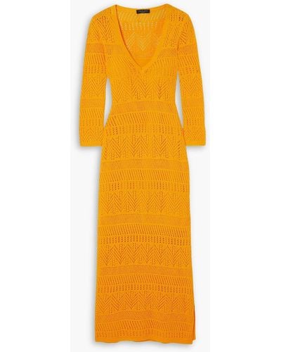 Rag & Bone Renee Crocheted Cotton-blend Midi Dress - Orange