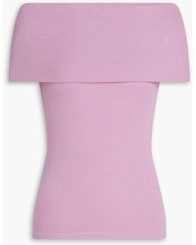 Enza Costa Off-the-shoulder Ribbed Jersey Top - Pink