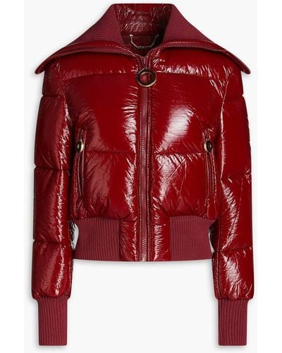 Zimmermann Quilted Faux Patent-leather Down Jacket - Red